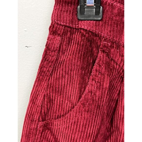 Hollister Pants Womens Sz 00 W23 Corduroy Burgundy Wine Pleated Ultra‎ High Rise - Picture 6 of 7